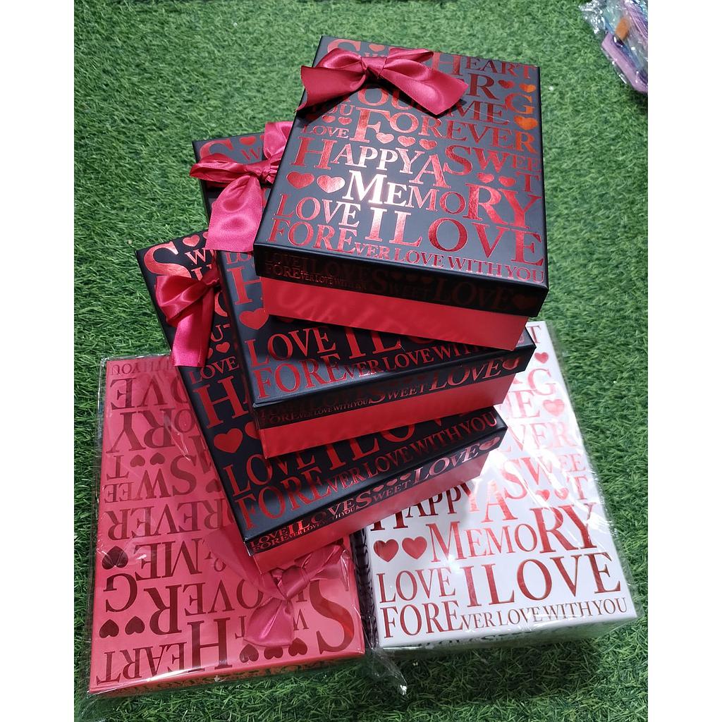 Caja Rectangular De Amor x3 Unds