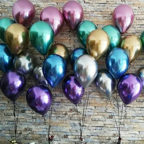 Globo cromado #5 látex x100 Und