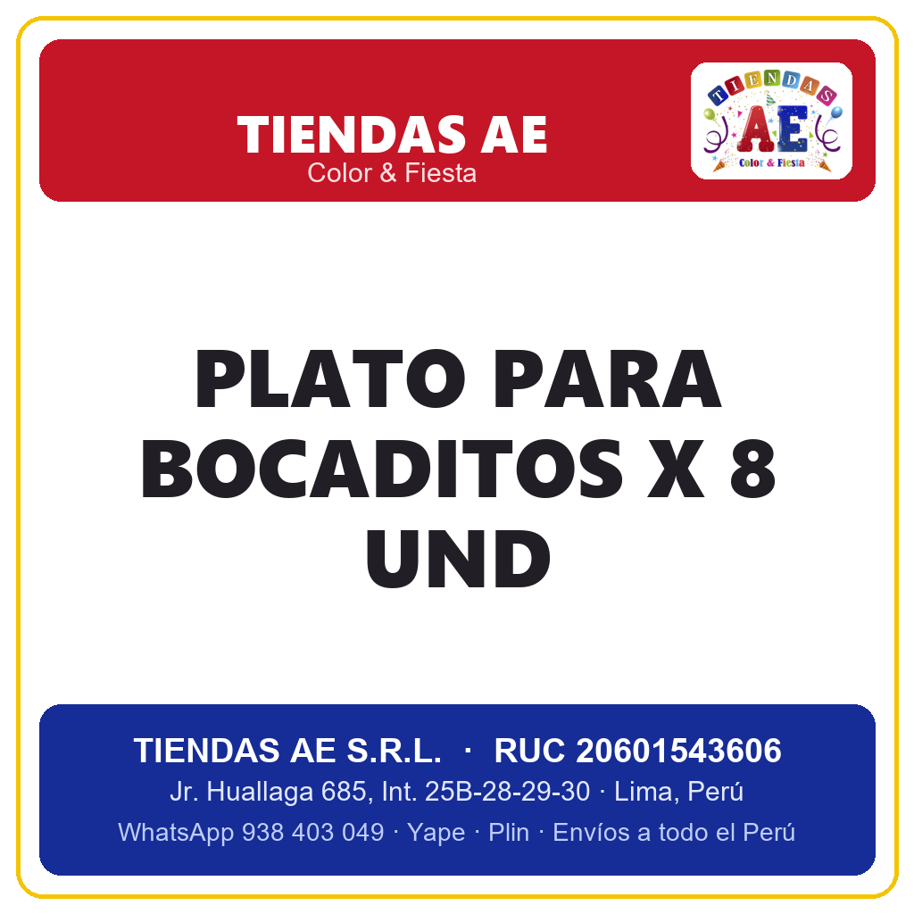 PLATO PARA BOCADITOS  X 8 und (copia)