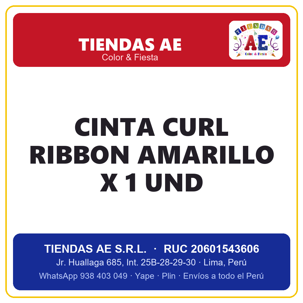 CINTA CURL RIBBON AMARILLO X 1 und (copia)