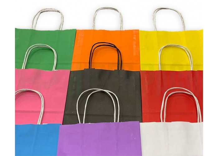 Bolsa Craft Con Asa De Colores x 12 Und 25.50Cm x 34Cm x 12 Cm