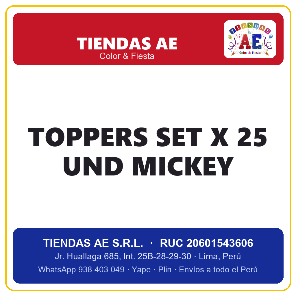 TOPPERS SET X 25 UND MICKEY