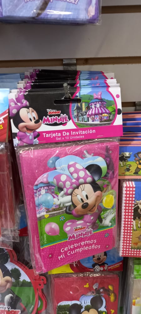 TARJETAS DE INVITACION SET X 10 UND MINNIE