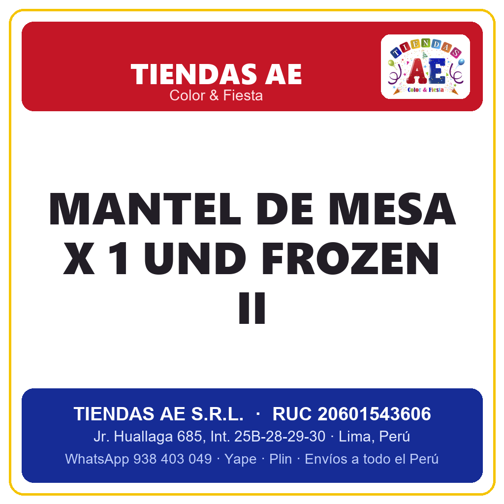 MANTEL DE MESA X 1 UND FROZEN II
