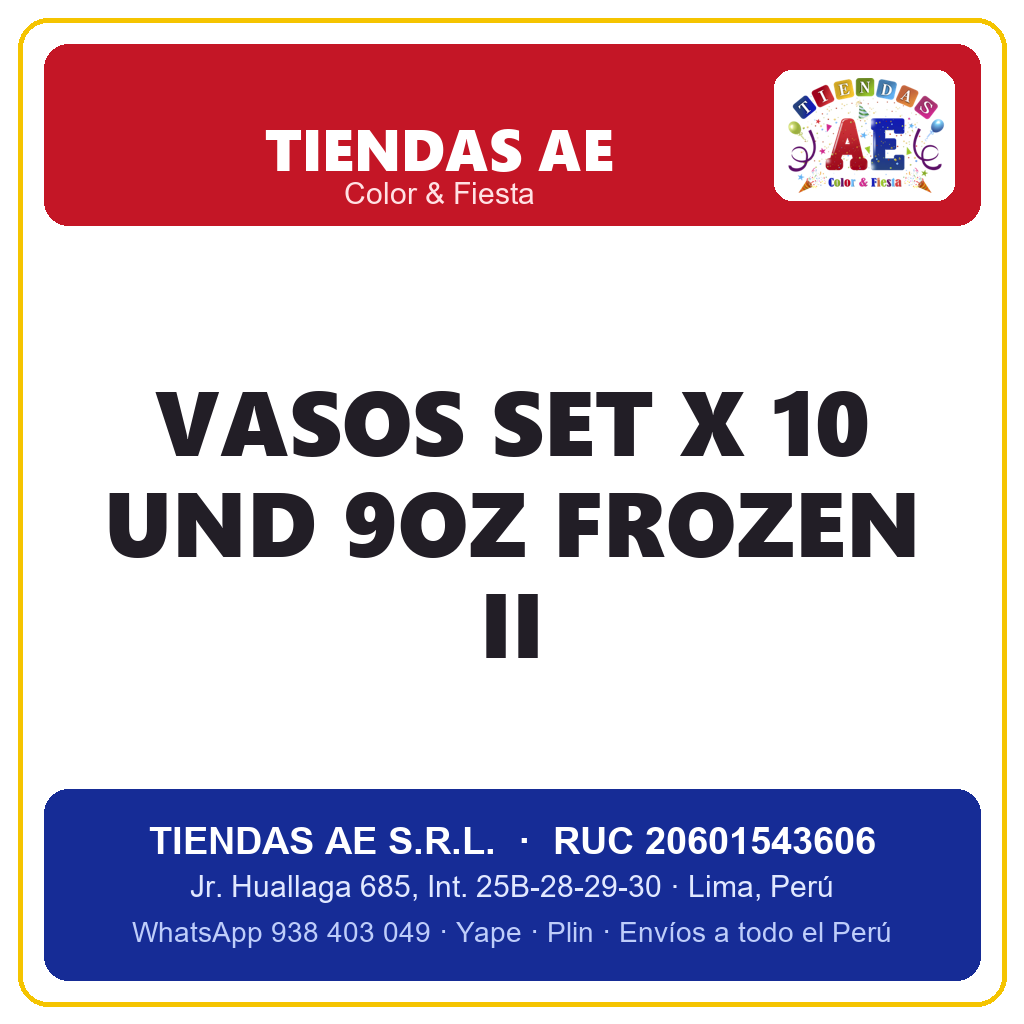 VASOS SET X 10 UND 9oz FROZEN II