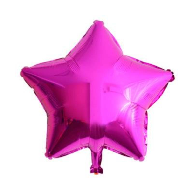 GLOBO  METALICO ESTRELLA O CORAZON COLOR ENTERO #5