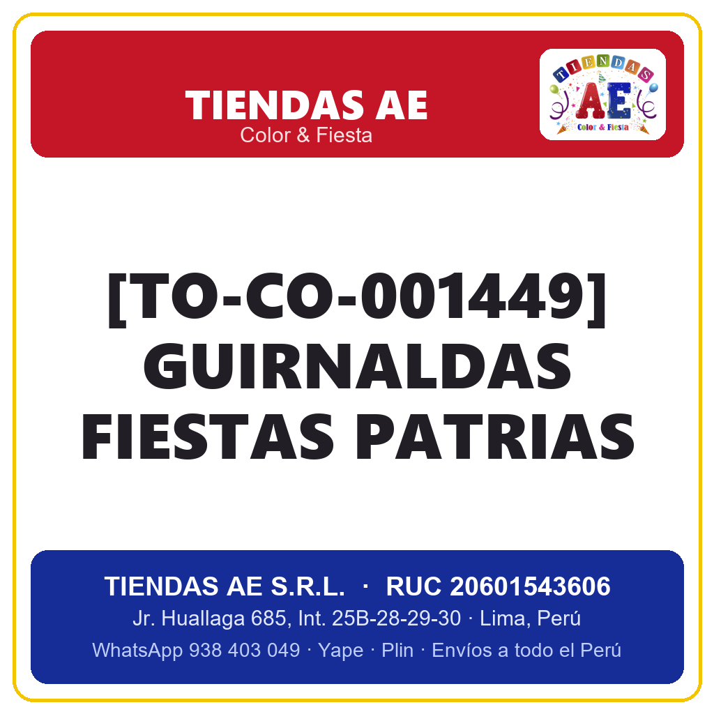 [TO-CO-001449] GUIRNALDAS FIESTAS PATRIAS