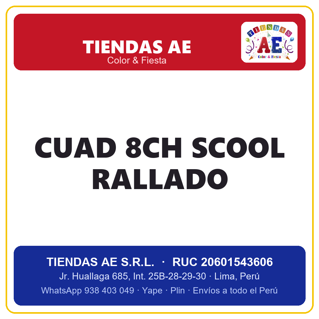 CUAD 8CH SCOOL RALLADO