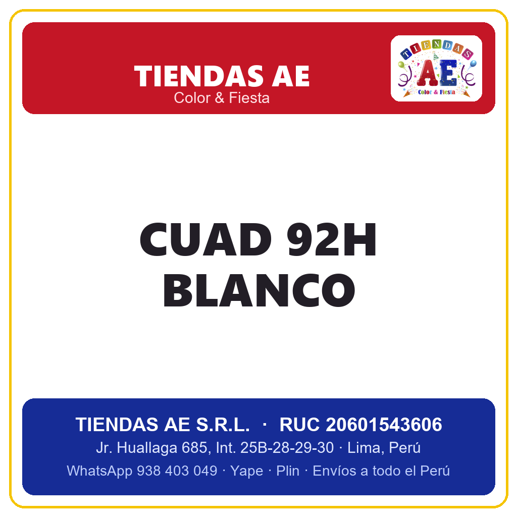 CUAD 92H BLANCO