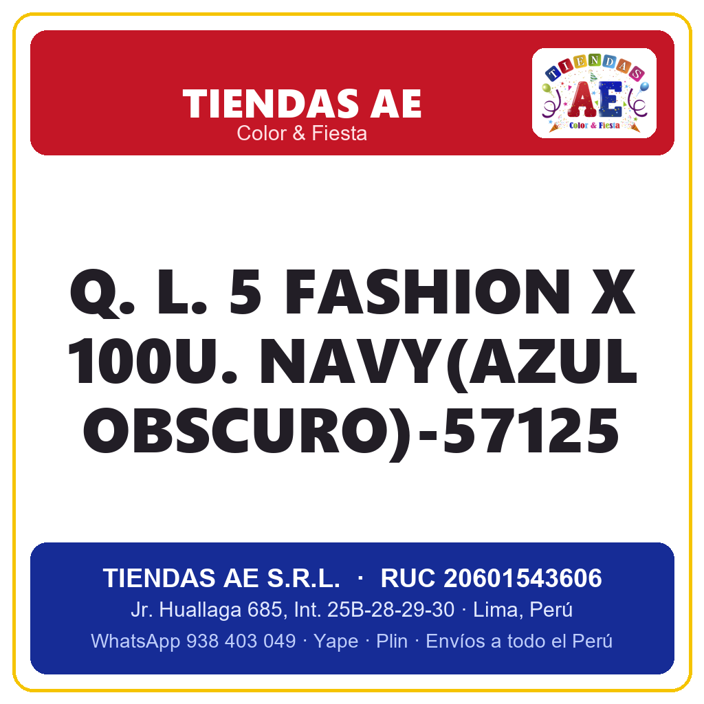Q. L. 5  FASHION X 100U. NAVY(AZUL OBSCURO)-57125