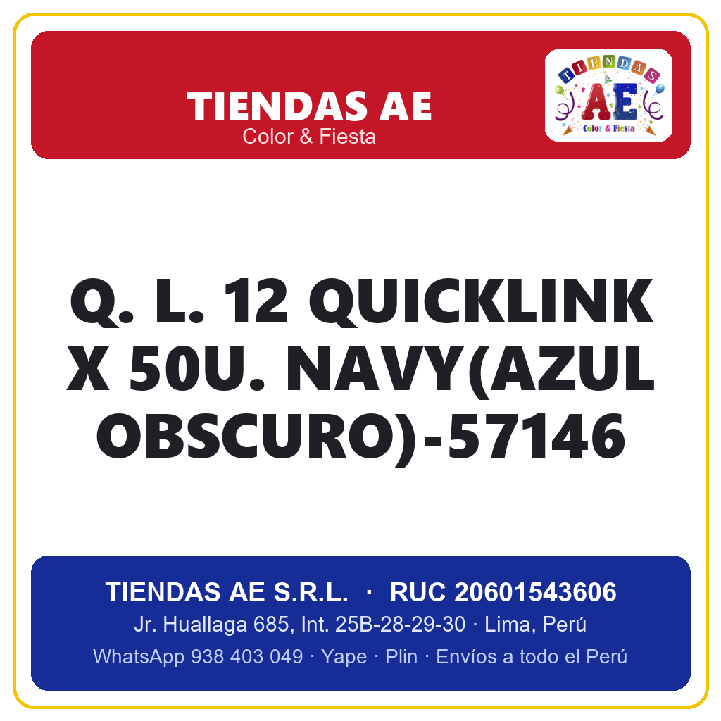 Q. L. 12  QUICKLINK X 50U. NAVY(AZUL OBSCURO)-57146