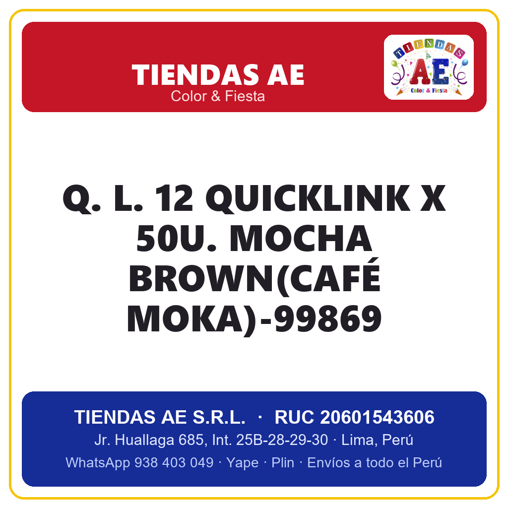 Q. L. 12  QUICKLINK X 50U. MOCHA BROWN(CAFÉ MOKA)-99869