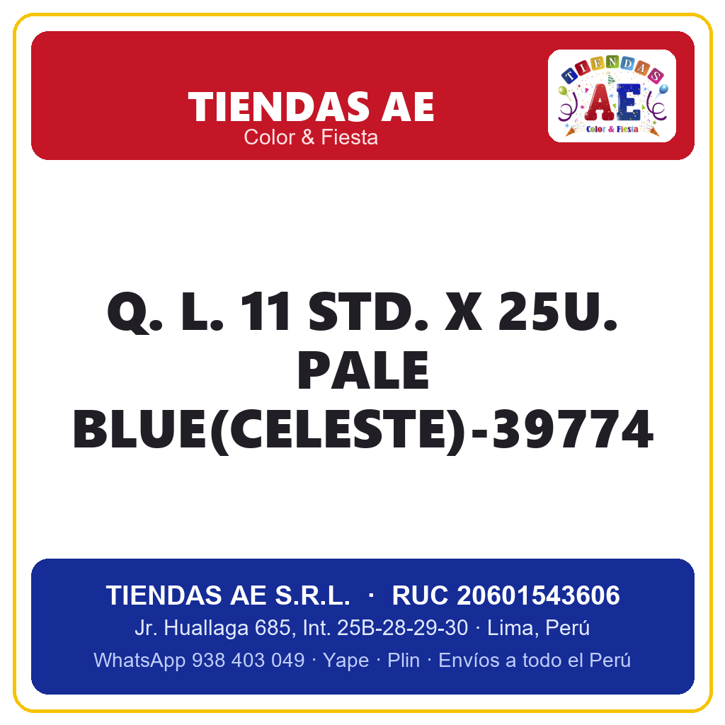 Q. L. 11  STD. X 25U. PALE BLUE(CELESTE)-39774