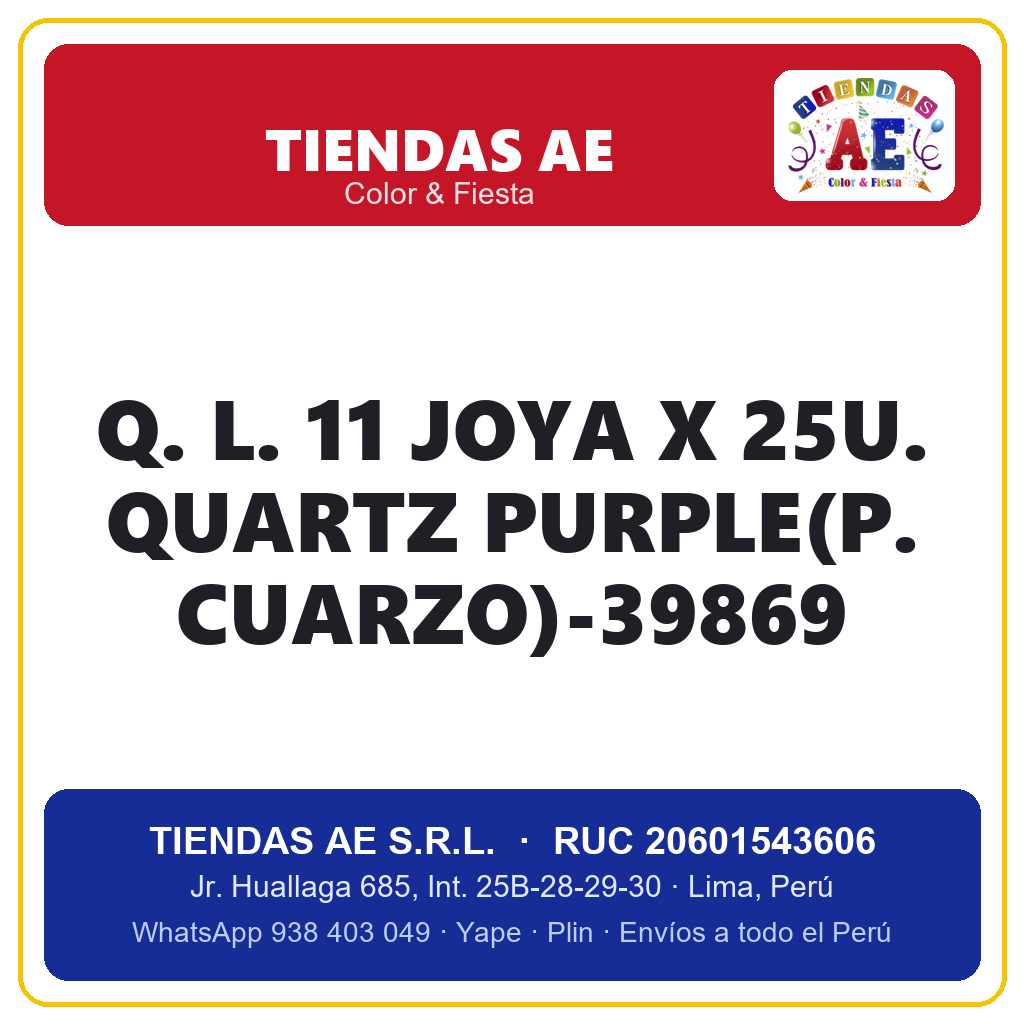 Q. L. 11  JOYA X 25U. QUARTZ PURPLE(P. CUARZO)-39869