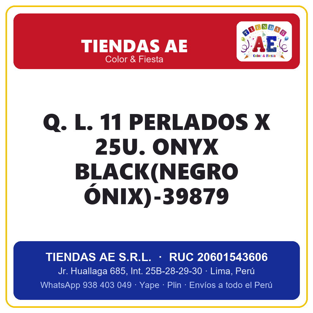 Q. L. 11  PERLADOS X 25U. ONYX BLACK(NEGRO ÓNIX)-39879