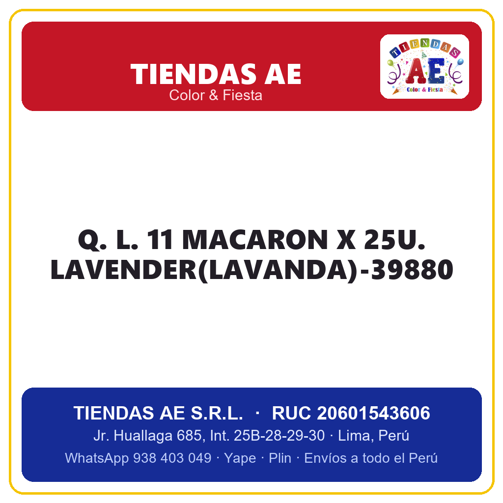 Q. L. 11  MACARON X 25U. LAVENDER(LAVANDA)-39880