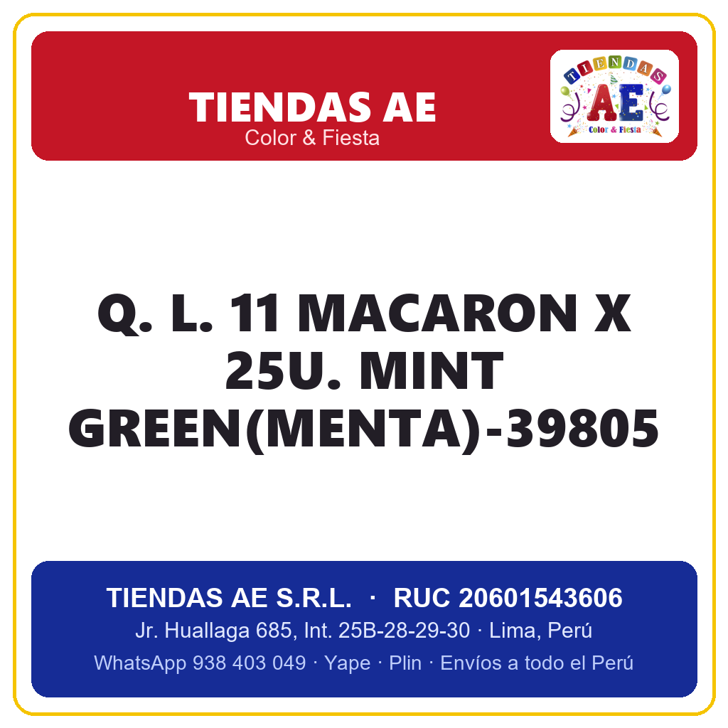 Q. L. 11  MACARON X 25U. MINT GREEN(MENTA)-39805