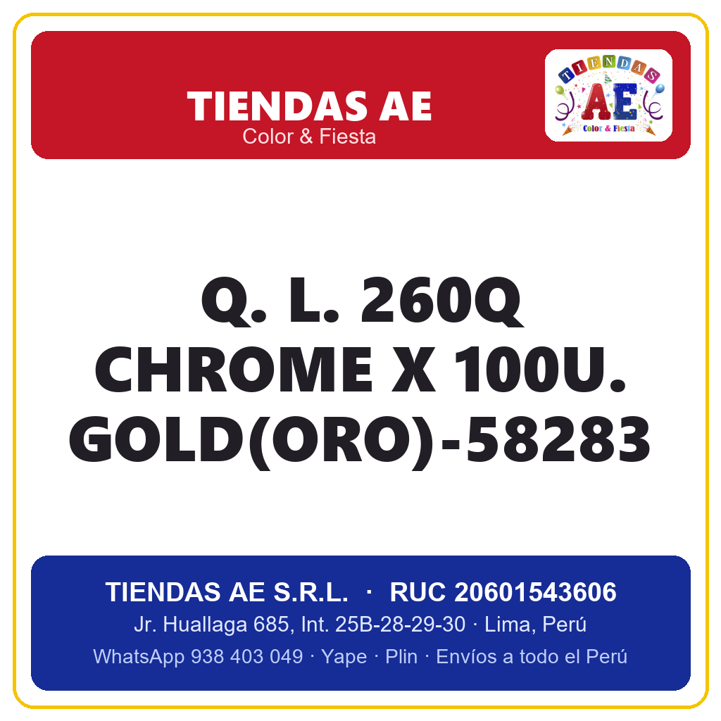 Q. L. 260Q CHROME X 100U. GOLD(ORO)-58283