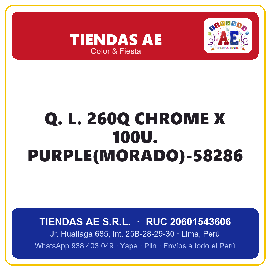 Q. L. 260Q CHROME X 100U. PURPLE(MORADO)-58286