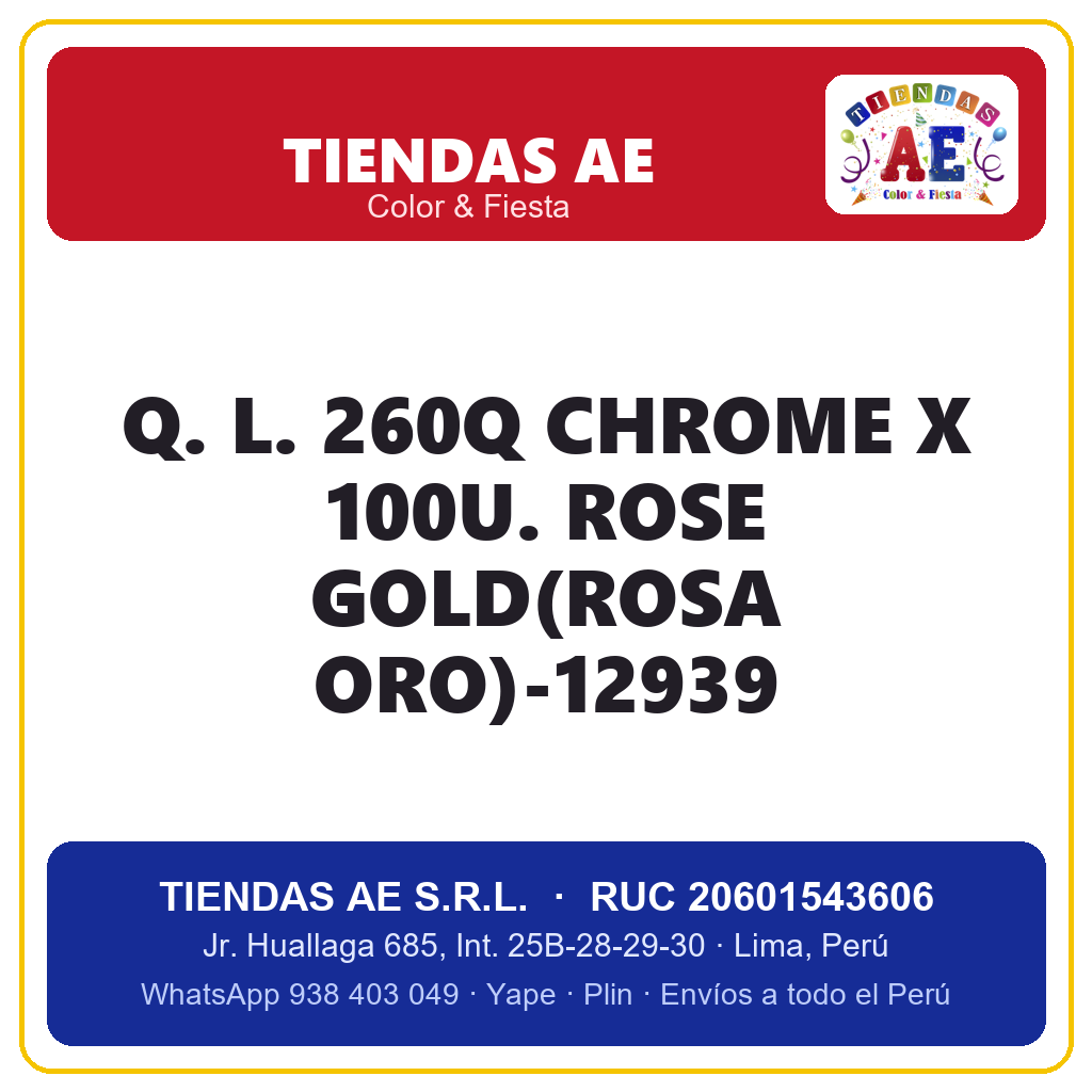 Q. L. 260Q CHROME X 100U. ROSE GOLD(ROSA ORO)-12939