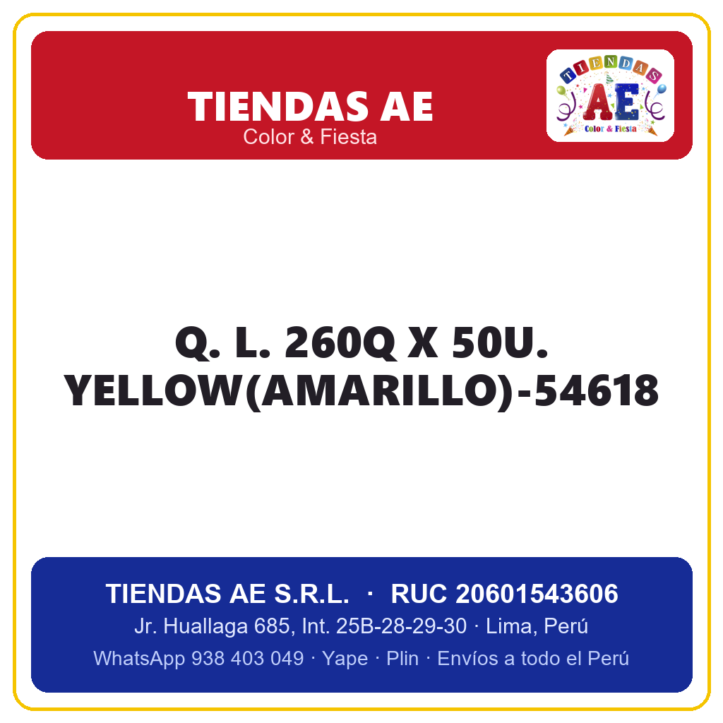 Q. L. 260Q X 50U. YELLOW(AMARILLO)-54618