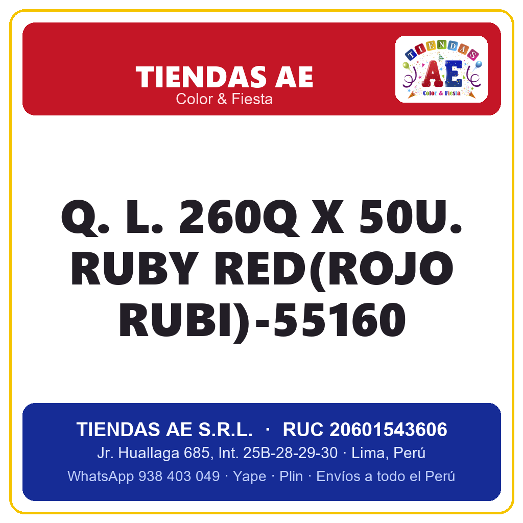 Q. L. 260Q X 50U. RUBY RED(ROJO RUBI)-55160