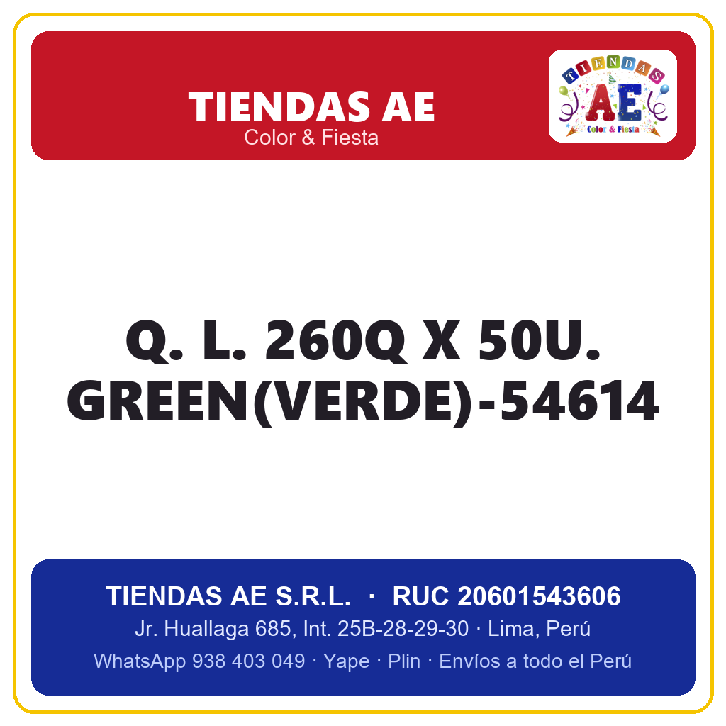 Q. L. 260Q X 50U. GREEN(VERDE)-54614