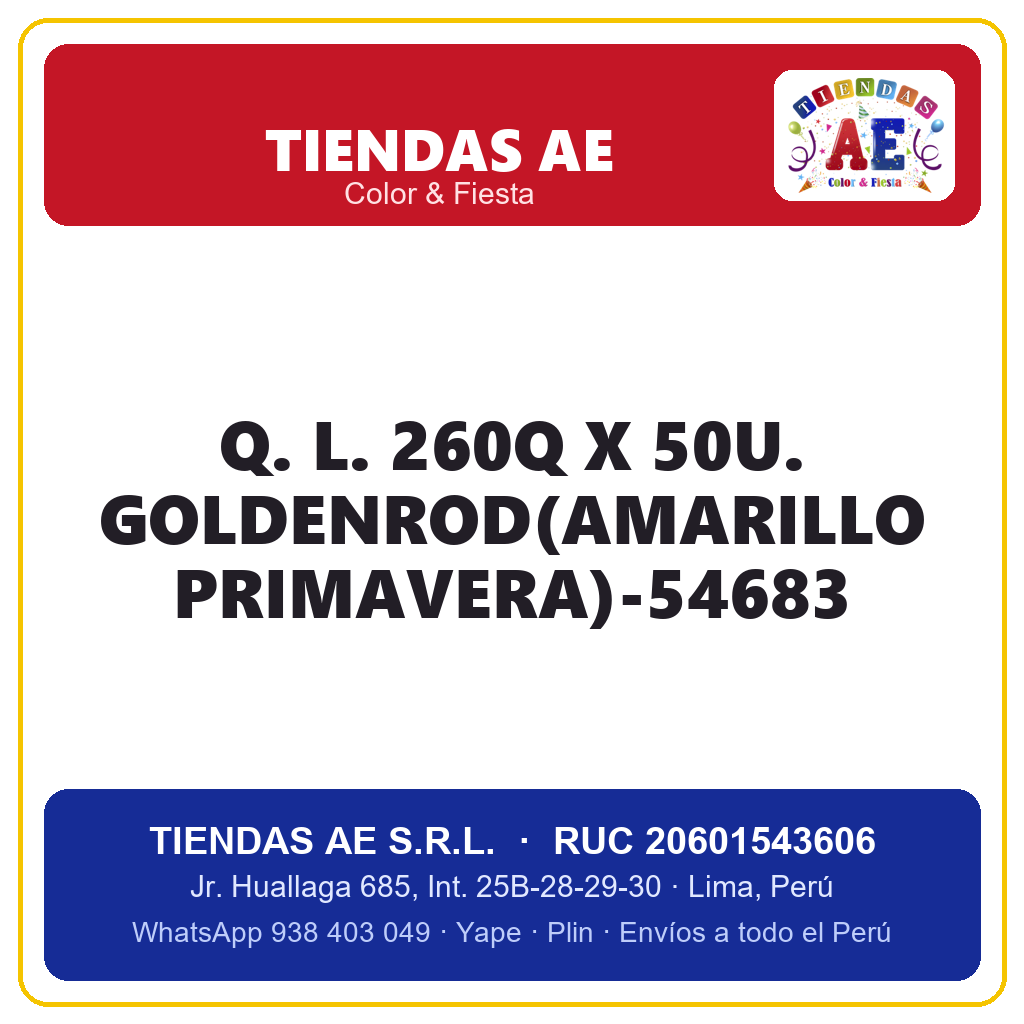 Q. L. 260Q X 50U. GOLDENROD(AMARILLO PRIMAVERA)-54683