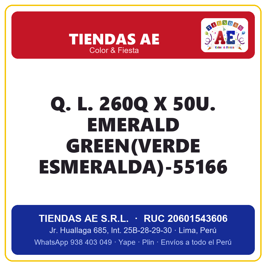 Q. L. 260Q X 50U. EMERALD GREEN(VERDE ESMERALDA)-55166