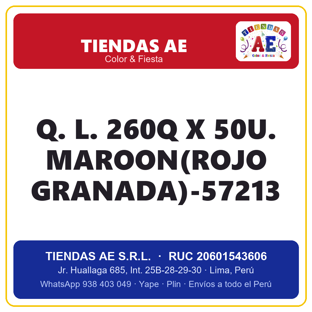 Q. L. 260Q X 50U. MAROON(ROJO GRANADA)-57213