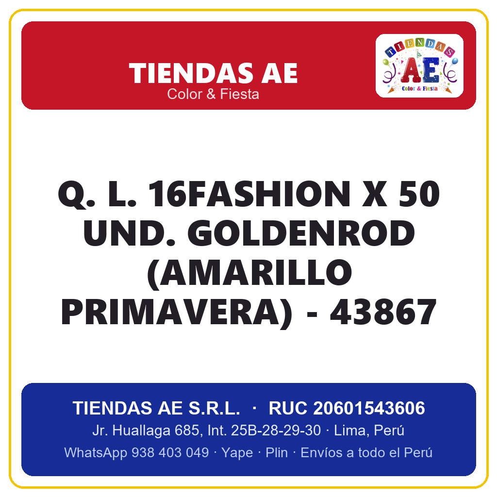 Q. L. 16FASHION X 50 UND. GOLDENROD (AMARILLO PRIMAVERA) - 43867