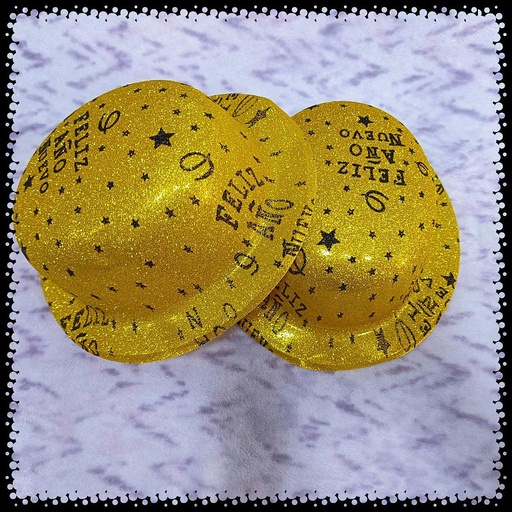 [DPCEFAN01] Sombrero Plástico Con Escarcha Feliz Año Nuevo X 1 Und