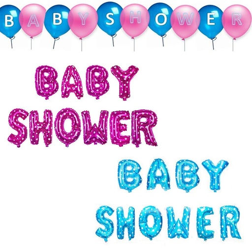 [p109] BLISTER GLOBOS METALICOS LETRAS BABY SHOWER x 1 und