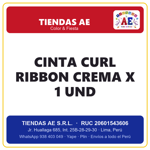[p362] CINTA CURL RIBBON CREMA X 1 und (copia)