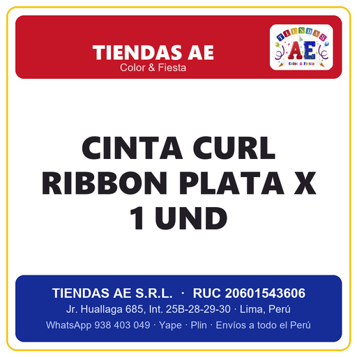 [p358] CINTA CURL RIBBON PLATA X 1 und (copia)