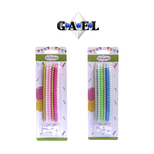 [VCBFYAV] Vela Bolitas Fucsia/Rosado y Azul/Verde x 1 Und