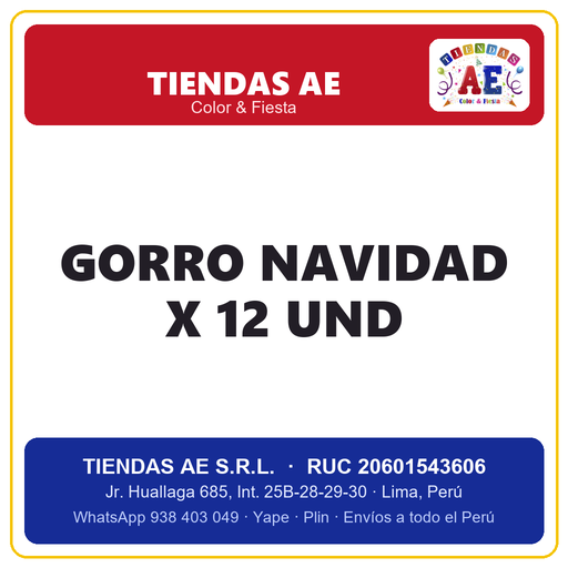 [p418] GORRO NAVIDAD X 12 und