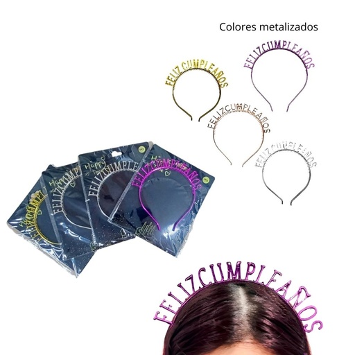 [p304] Vinchas De Feliz Cumpleaños y Happy Birthday x 1 Und