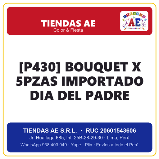 [[P-SI-001554] [p430] BOUQUET X 5PZAS IMPORTADO DIA DEL PADRE