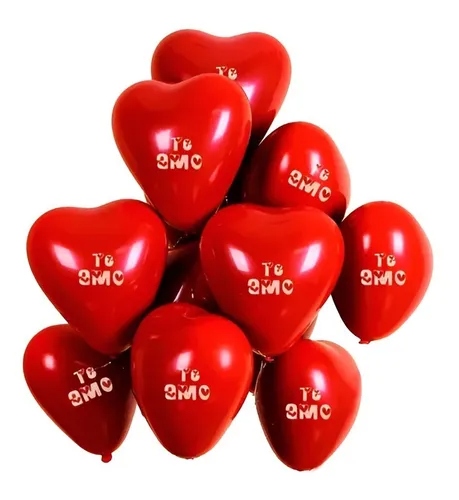 [Q.-SI-002542] Globo Latex Corazon Estampado #12 x 100 Unds