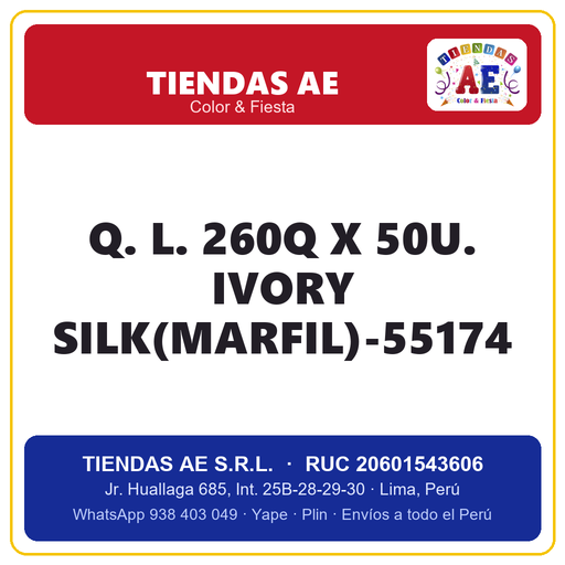 [Q.-SI-002585] Q. L. 260Q X 50U. IVORY SILK(MARFIL)-55174