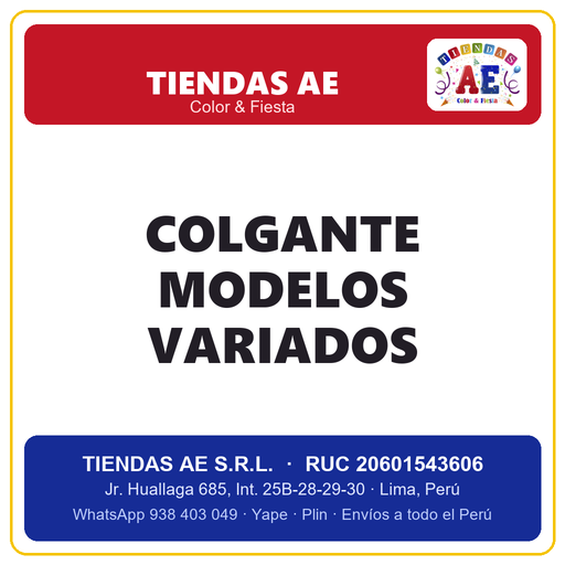 [CO-SI-002631] COLGANTE MODELOS VARIADOS